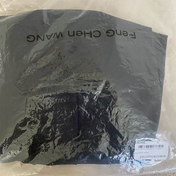 Nwt Feng Chen Wang black double waist trousers sz L - Picture 4 of 9